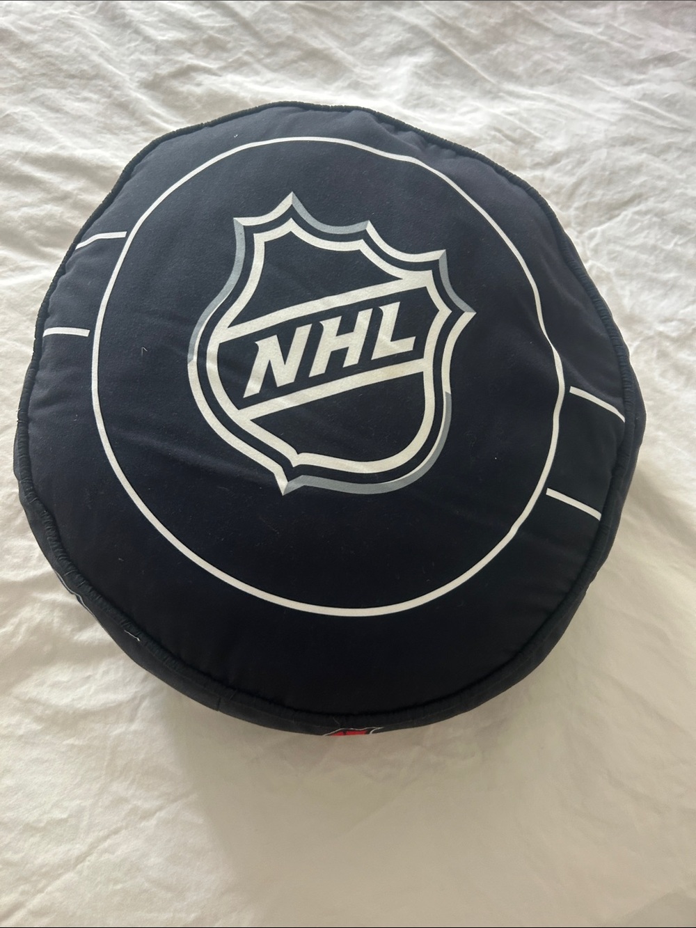 NHL Black and White Round Logo Accent Pillow